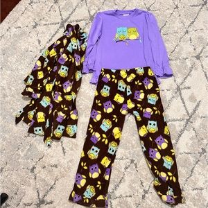 4t girls pajamas set 🦉💜✨